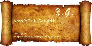 Nováki Gergő névjegykártya